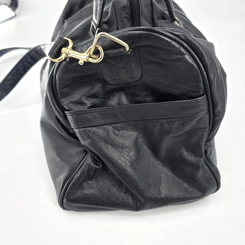 Scully Soft Leather Weekender Duffel Black Pockets Shoulder Strap Carry On Soft gallery