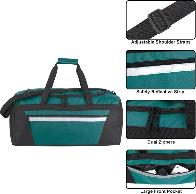 40 Liter, 22 Inch Reflective Duffle Bag with Shoulder Strap for Men, Women, T... gallery