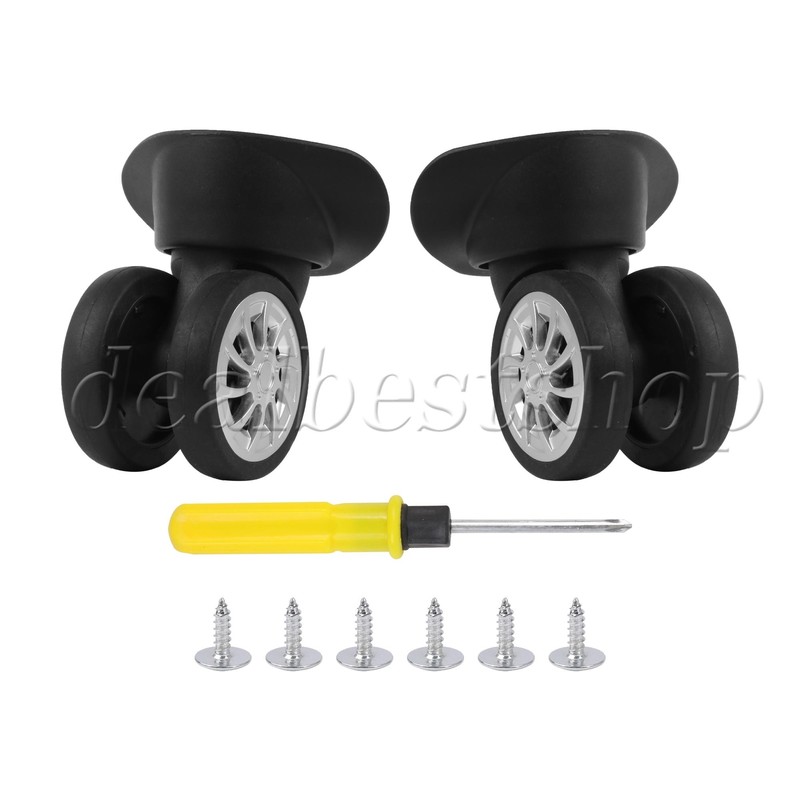 2 x Suitcase Repair Parts Spinner Wheels 3.66″ W299 Left & Right Black
