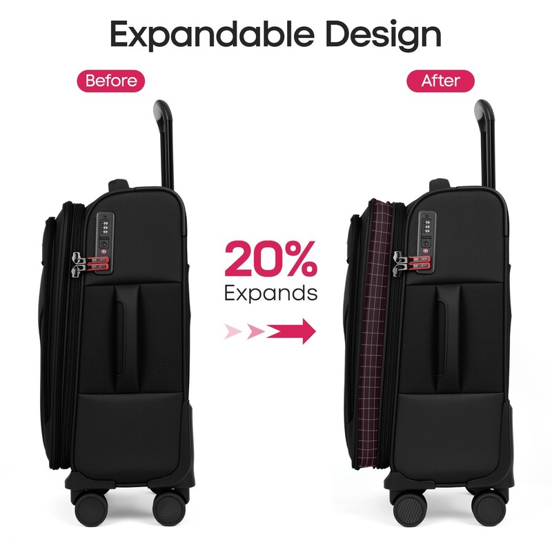Softside Luggage Expandable Suitcase Set Upright Lightweight Luggage W/ TSA Lock gallery