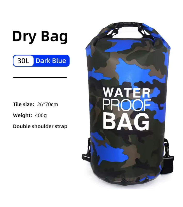 Waterproof Backpack 30L – Waterproof Zipper Pocket Blue