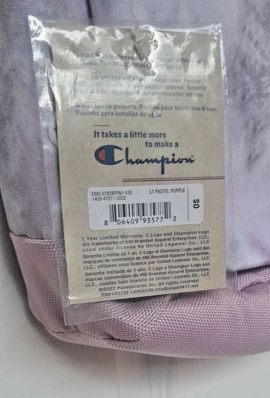 Champion Supercize 4.0 Backpack Light Pastel Purple One Size NEW With Tags gallery