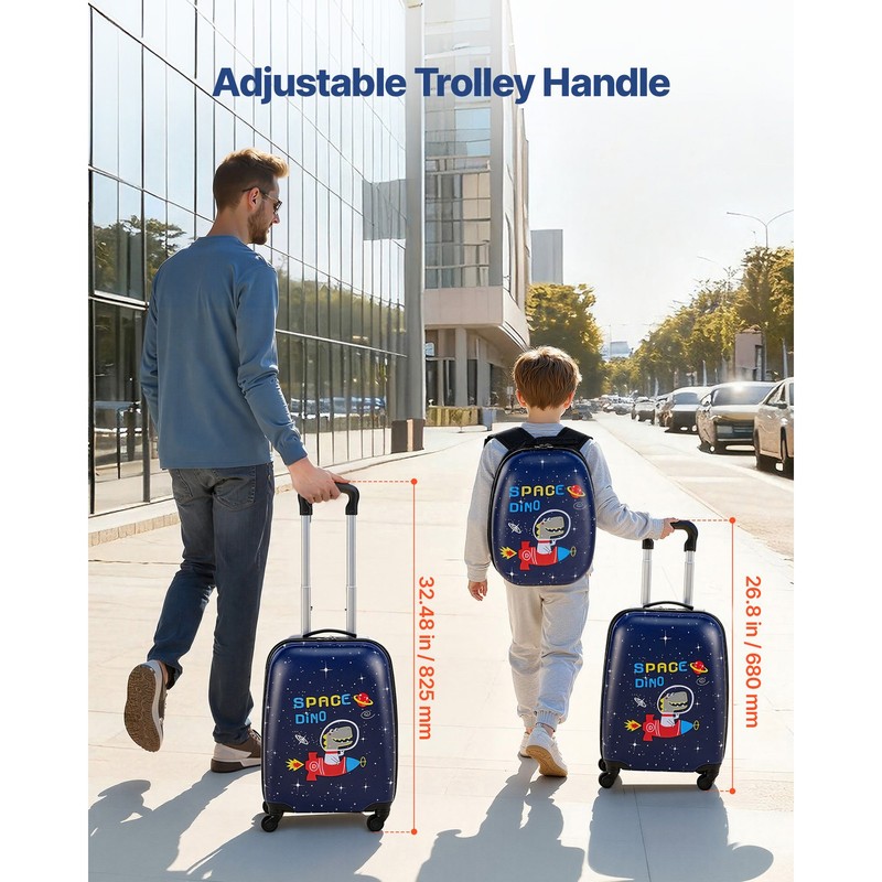 Uimoso 2-Piece Kids Luggage Set 18 in Dinosaur Travel Carry-On Suitcase gallery