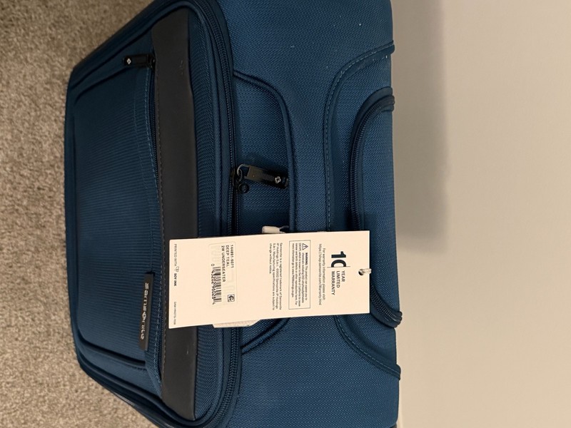 Samsonite Underseat Carry On Luggage Rolling Travel Bag Teal Spinner NEW gallery