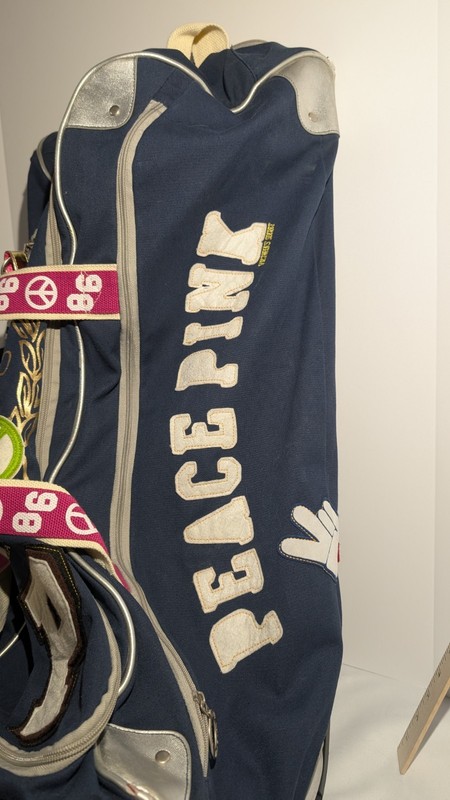 💖 Rare Vintage Victoria’s Secret PINK Rolling Duffle – Navy Varsity Patch Bag💖 gallery