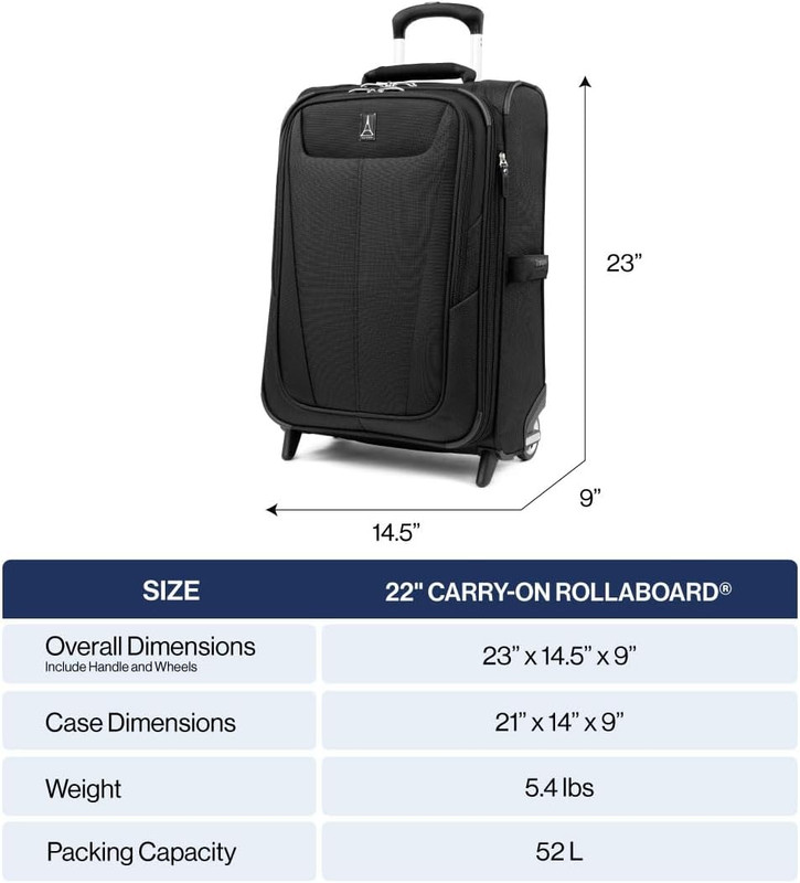 Maxlite 5 Softside Expandable Upright 2 Wheel Carry-On Luggage, Lightweight, 21- gallery