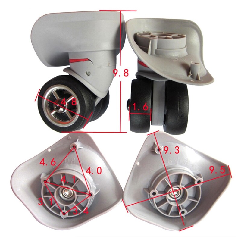 2pcs Rubber Swivel 360 Degree Rotation Suitcase Replacement Casters