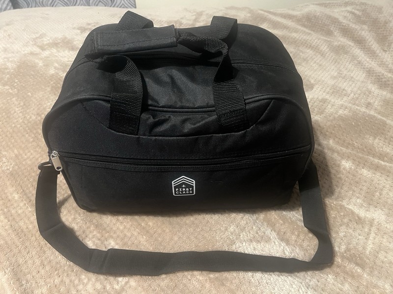 First Class 16”Boarding Duffle Bag W/Shoulder Strap & Handle Black Carry On NWOT