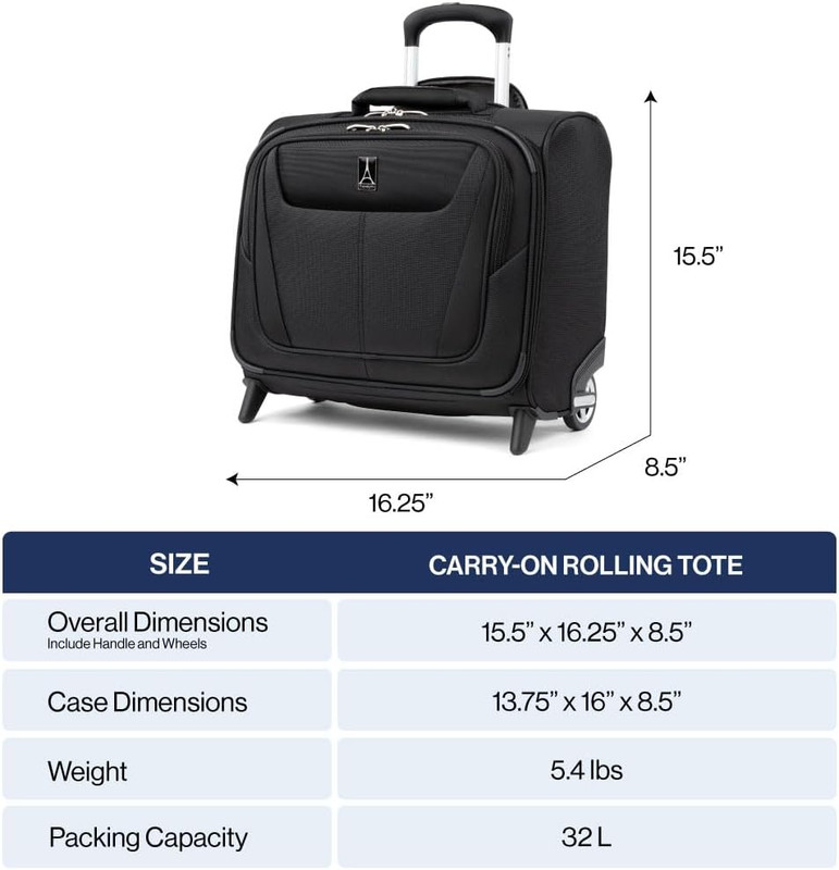 Maxlite 5 Softside Lightweight Rolling Underseat Tote Upright 2 Wheel Bag, Men a gallery