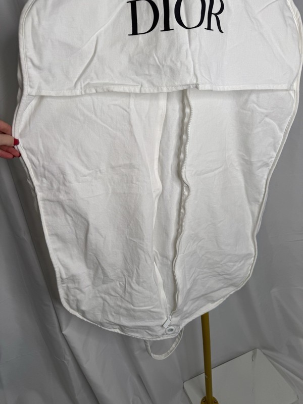 Dior Garment Storage Bag Approx: 38" x 23" White Canvas With Logo - Zip Up gallery