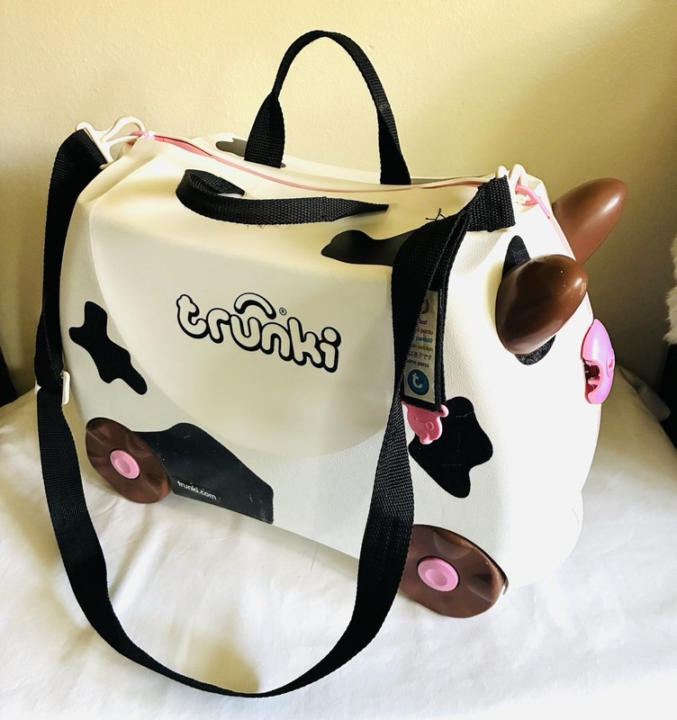 Trunki “FRIEDA the COW” Kids Ride-On Suitcase Rolling Luggage Carry-On Travel