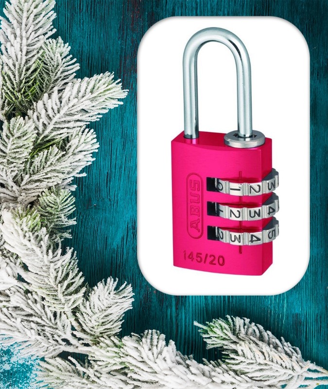 Gift Idea For Girls-ABUS Resettable Combination Padlock PINK Padlocks-Free Post