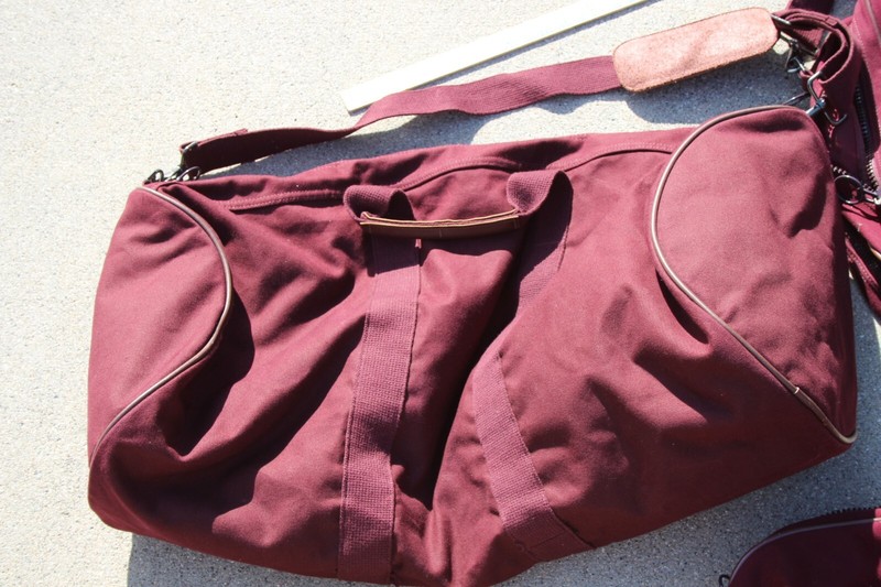 THREE Lands End Deluxe Square Rigger Luggage Bags Heavy Duty Canvas Suitcases gallery