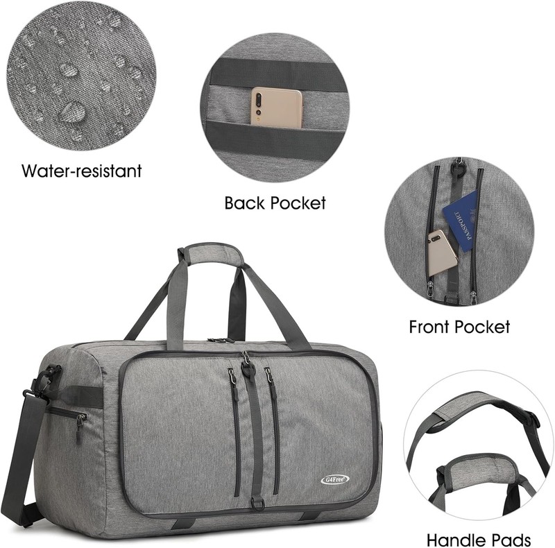 40L/65L Foldable Duffel Bag Water-Repellent Travel Backpack Lightweight Carry gallery
