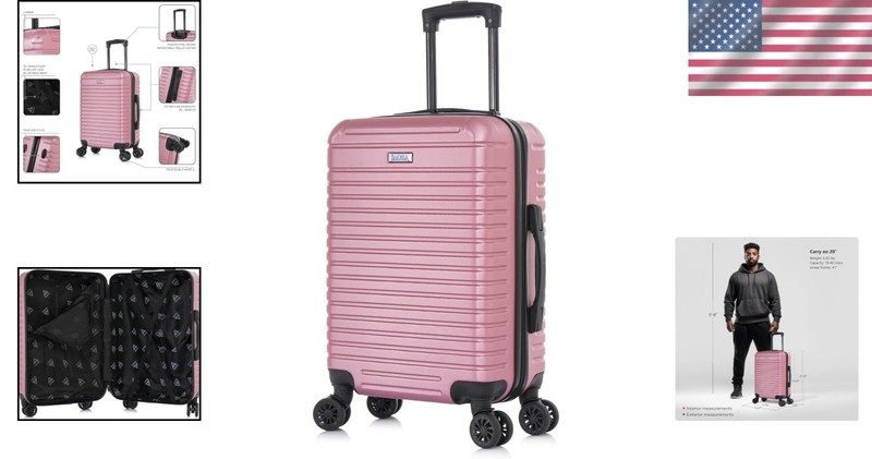 Stylish 20-Inch Hardside Suitcase with 4 Spinner Wheels & Water-Resistant Shell gallery