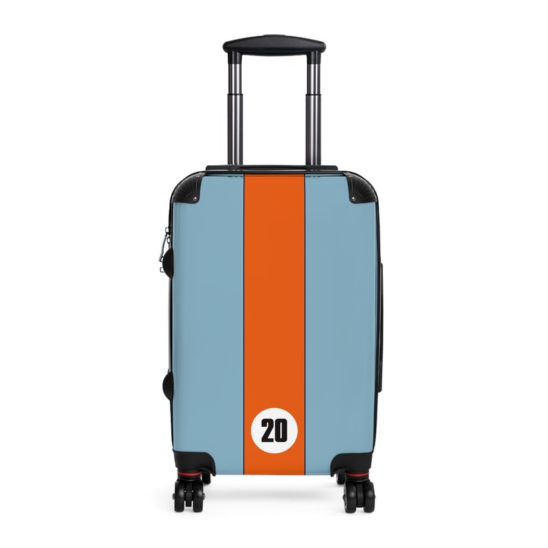Gulf Racing Livery-print Roller Suitcase for Porsche/Ford Fans (S,M,L)
