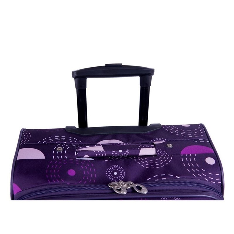 Pemberly Row Traditional Polyester 5-Piece Spinner Luggage Set in Purple gallery