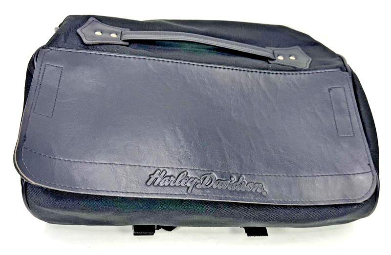 Harley-Davidson Bar & Shield Overnight Luggage Bag Black Nylon with Leather Flap