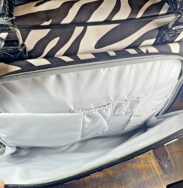 Protege Collection Rolling Computer Bag Carry On Expandable Zebra Print Travel gallery