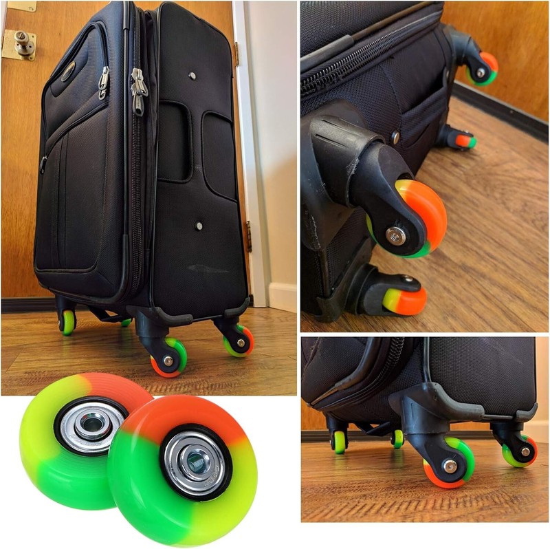Colorful 50mm x 18mm Luggage Replacement Wheels Set of 4 for Effortless Travel gallery