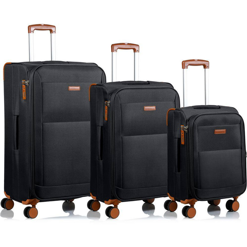Classic 28 In.,24 In., 20 In. Black Softside Luggage Set with Spinner Wheels (3-