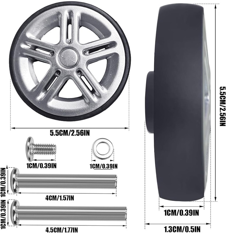 Luggage Suitcase Replacement Wheels 55mm Wear-Resistant Mute Suitcase Luggage gallery