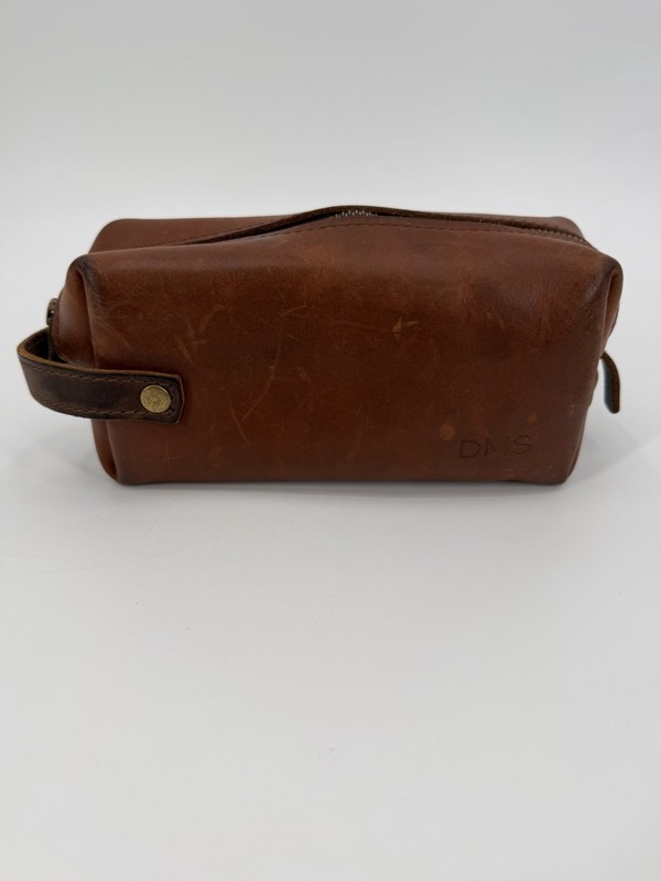 Rustico Genuine Leather Dopp Kit Men’s Travel Toiletry Bag Zip Closure