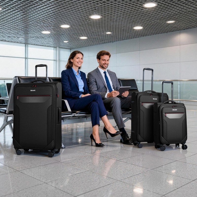 Softside Luggage Expandable Suitcase Set Upright Lightweight Luggage W/ TSA Lock gallery