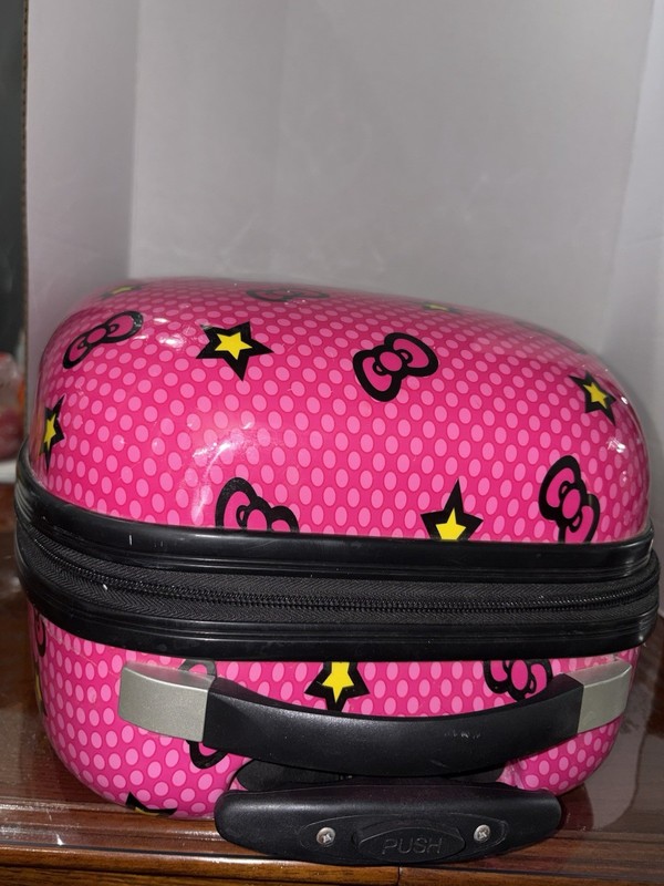 Hello Kitty Sanrio Hard Shell Overnight Rolling Suitcase Girls Luggage Pink 17" gallery