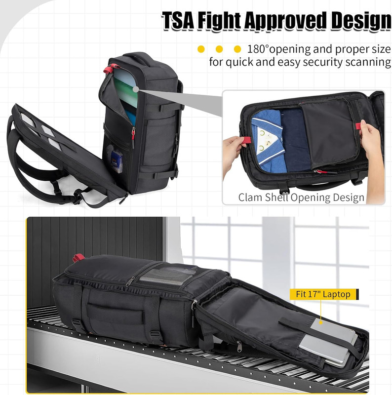 42L Travel Backpack with 4 Packing Cubes, TSA Friendly Flight Approved Carry-On gallery