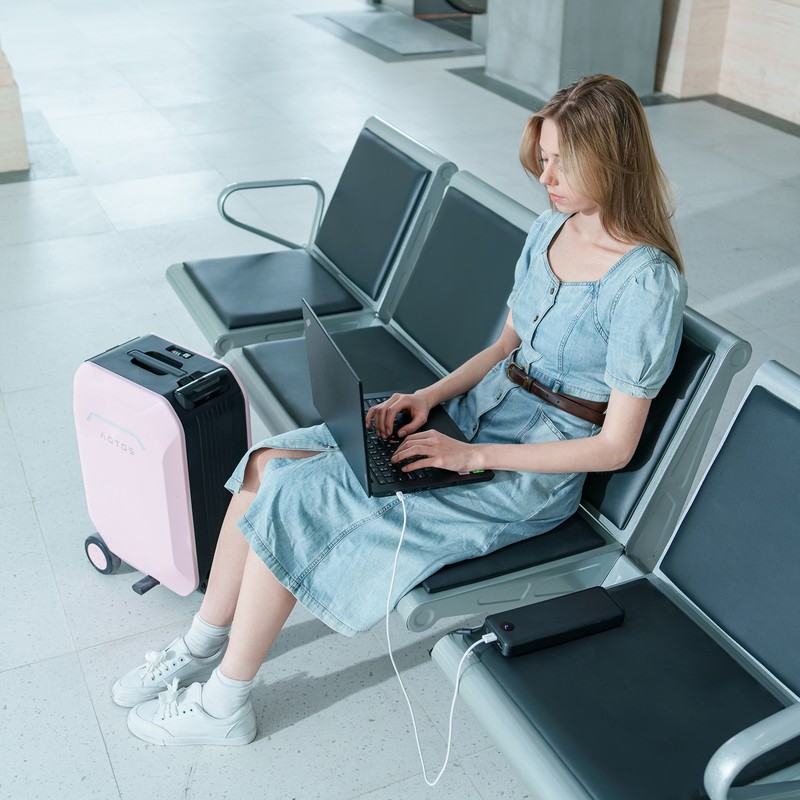 20'' Smart Rideable Suitcase 31L Electric Luggage Scooter For Travel ^APP Silver gallery