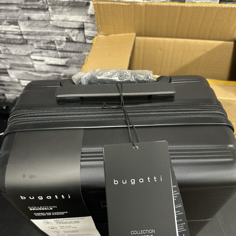 BUGATTI 20” black Striped Hardside Lightweight Expandable Carry-on Spinner gallery