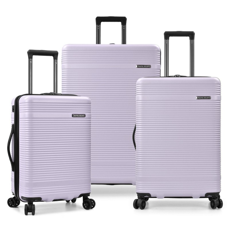Travel Select Jaylen 3Pc Hardside Spinner Luggage Set w/ USB Port – Lavender