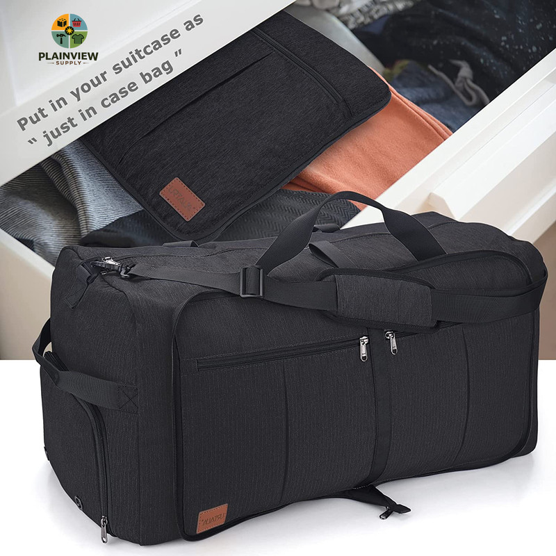 120L Foldable Collapsible Waterproof Travel Duffel Bag for Men and Women with Sh gallery