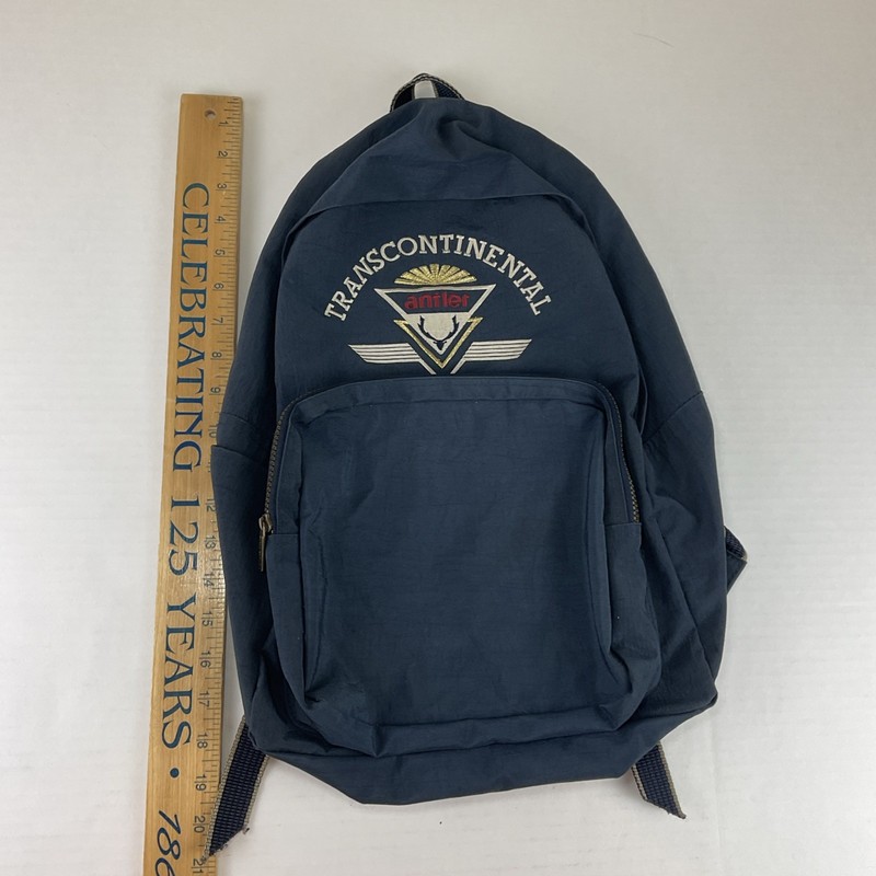 Transcontinental Antler Navy Backpack Embroidered Logo Heavy Metal Zippers gallery