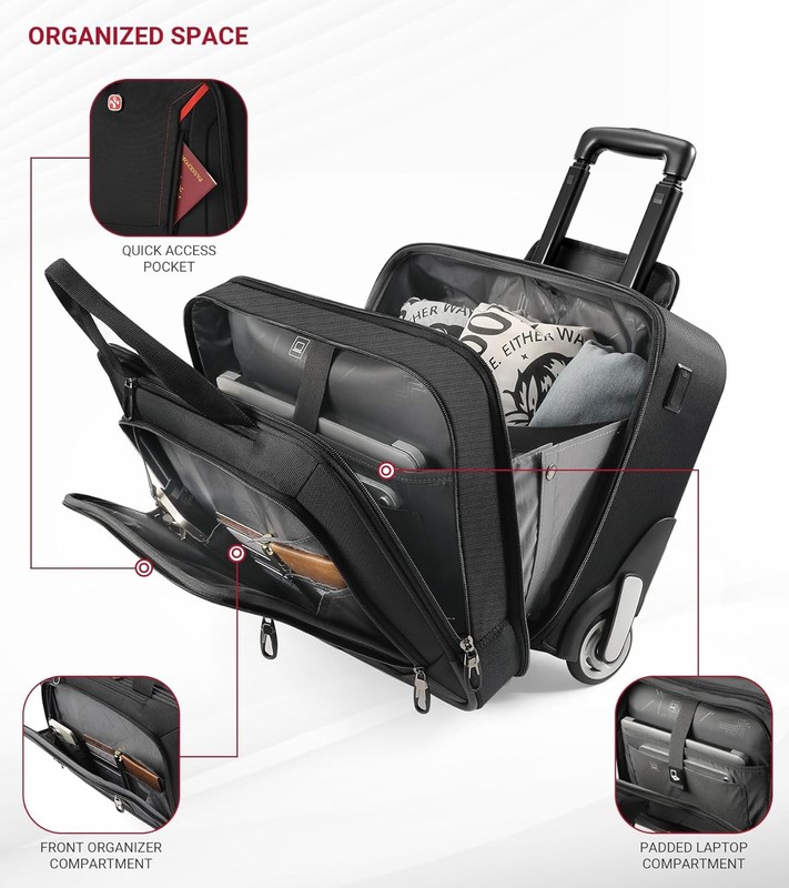 star cloud Rigid Frame Rolling Laptop Bag 18x14x8in gallery