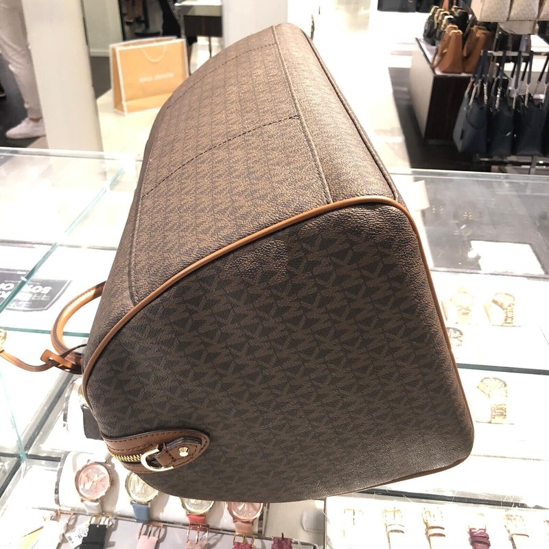 Michael Kors Logo Rolling Travel Trolley Suitcase Carry On Bag - BROWN + 2 BAGS gallery
