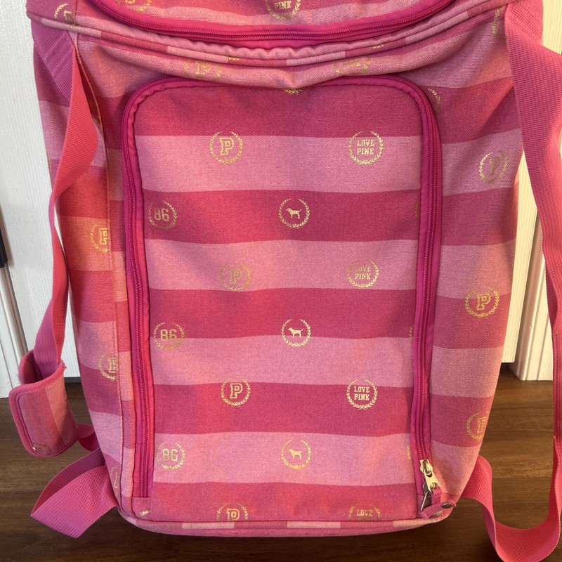 Victoria’s Secret Love Pink 86 Logo Canvas Rolling Duffle Bag Wheelie RARE Y2K gallery