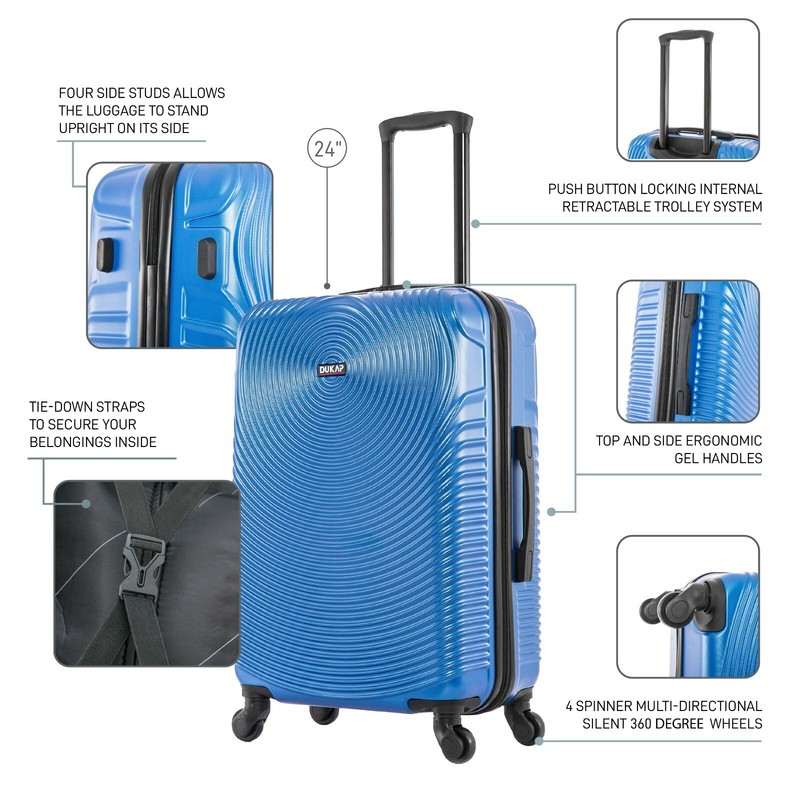 DUKAP Inception 24" Hard Shell Checked Luggage Spinner Wheels Travel Suitcase gallery