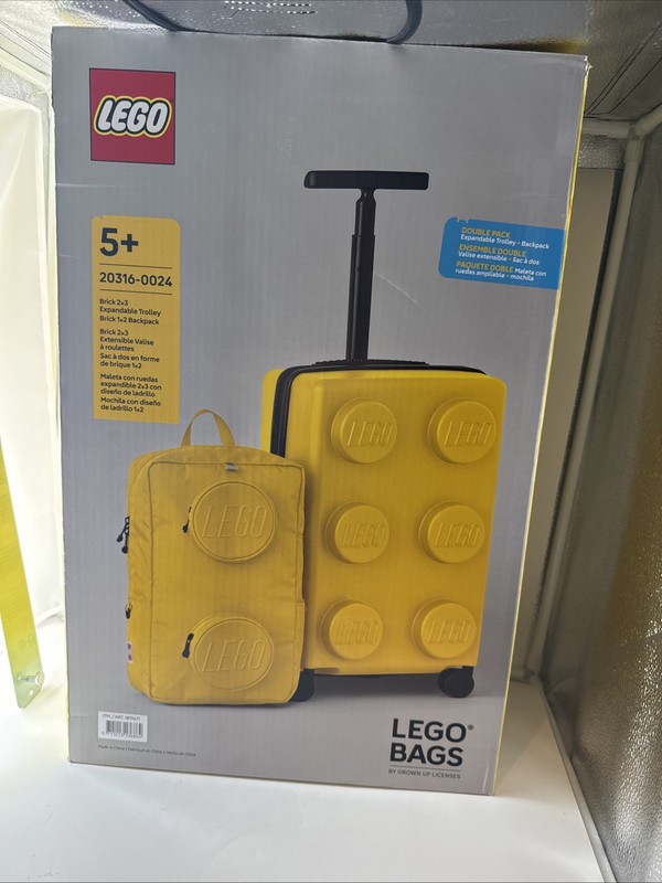 Lego Expandable Carry On 22 Inch & Backpack Set Yellow NIB