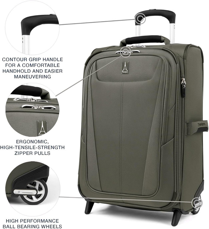 Maxlite 5 Softside Expandable Upright 2 Wheel Checked Medium Luggage, Lightweigh gallery