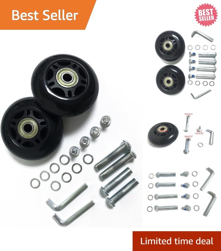 2pcs Rubber Inline Roller Replacement Wheels – 80mm with ABEC-7 Bearings