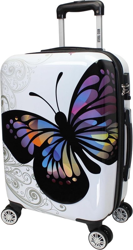 Butterfly 20-Inch Carry-On Polycarbonage Hardside Expandable Spinner Luggage W/