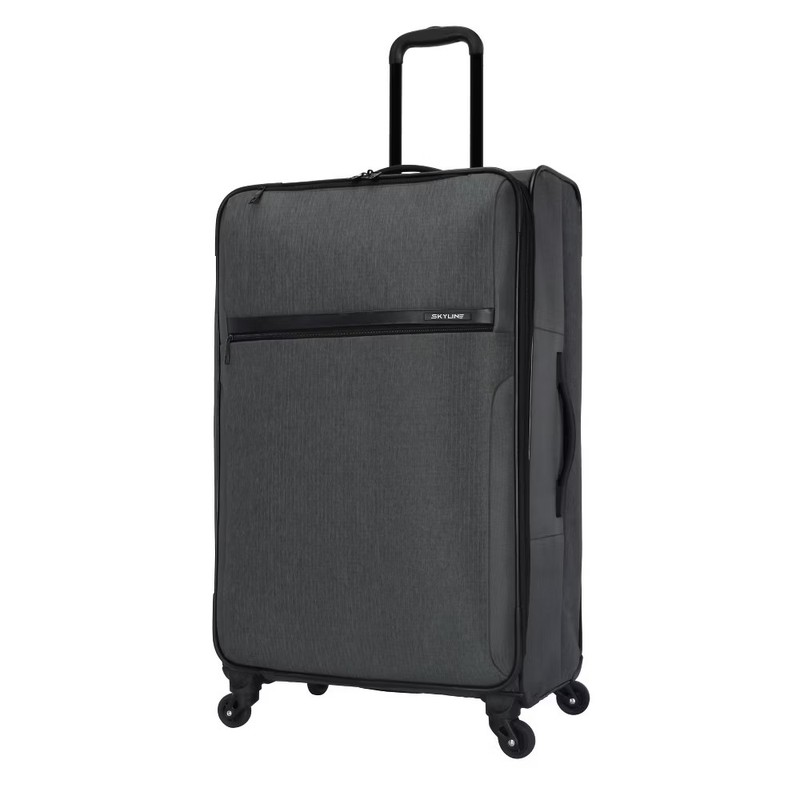 Skyline Softside Large Checked Spinner Suitcase - Gray Heather gallery