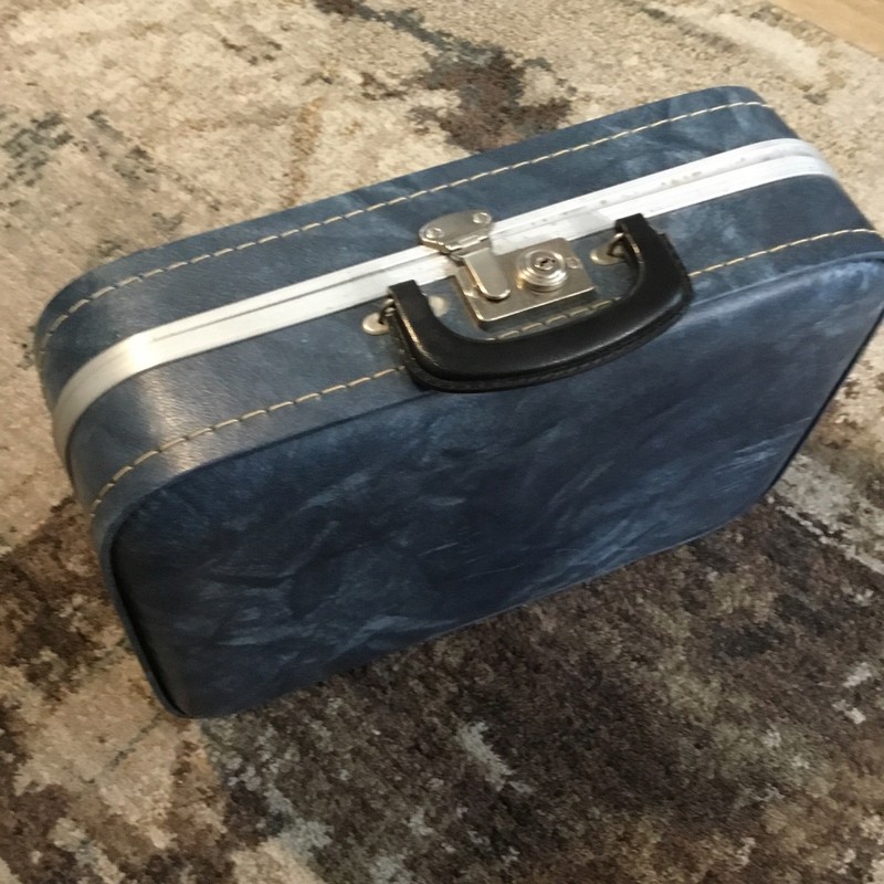 Vintage Luggage Light Blue Lock w/ KEY Retro 70s
