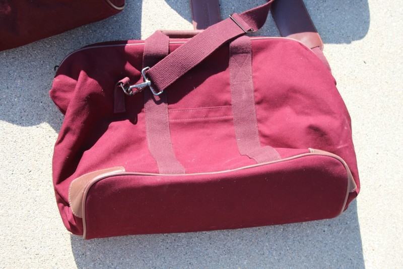 THREE Lands End Deluxe Square Rigger Luggage Bags Heavy Duty Canvas Suitcases gallery