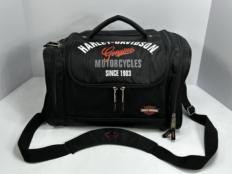 Harley Davidson Rugged Rebel Hop Along Duffel Bag Black Hidden Rain Cover