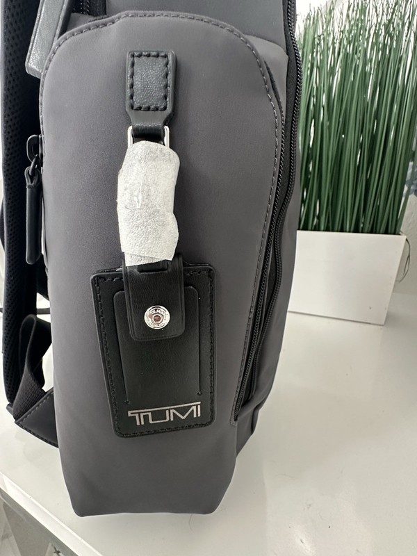 RARE TUMI BENSON Large Backpack Travel Grey Silver Smooth Polyester 17.5” $690 gallery