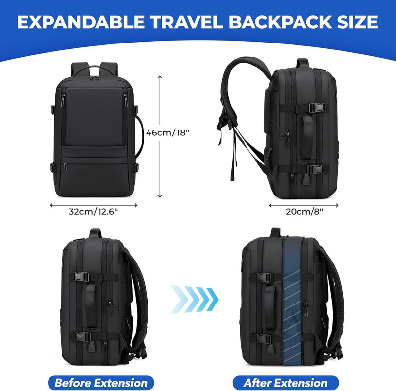 Carry on Travel Backpack for Airplanes | 35L Suitcase Backpack Luggage Business gallery