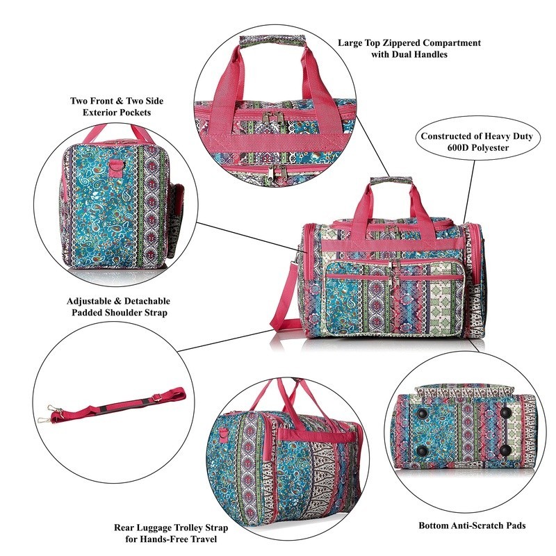 Versatile Travel Bag W/ Adjustable Strap 2 Front Zipper Pockets Gym Yoga New gallery